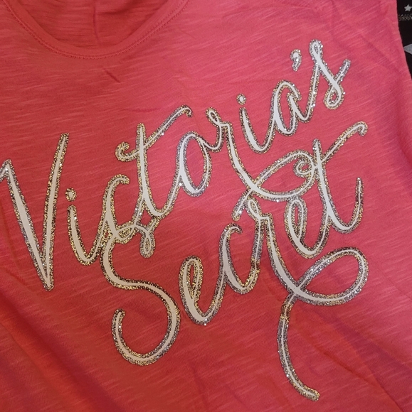 Victorias Secret Tank Pajama Set Pink Stars Sparkly Pink Black Gray White Silver - Picture 5 of 9